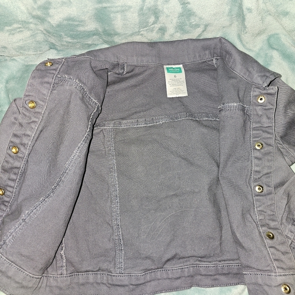 Gray Jacket with Floral Unicorn Patch - Picture 8 of 8